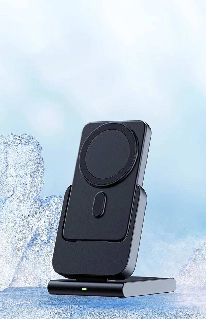 3in1 10000mAh Magnetic Wireless Power Bank Fast Charging Base Stand 5000mAh Portable External Battery for Apple iWatch iPhone 15 - ZeeBelle.com - Flyclothing LLC