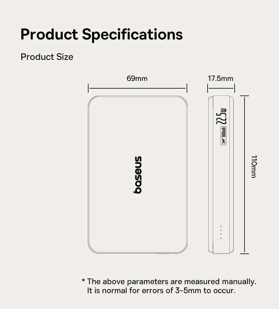 Baseus Magnetic Power Bank 22.5W Type C PowerBank Qi2 15W Wireless Charging External Battery For iPhone 16 15 14 13 Pro Max - ZeeBelle.com - Flyclothing LLC