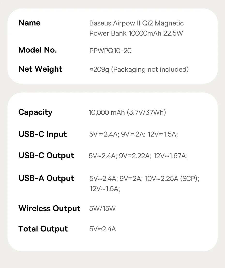 Baseus Magnetic Power Bank 22.5W Type C PowerBank Qi2 15W Wireless Charging External Battery For iPhone 16 15 14 13 Pro Max - ZeeBelle.com - Flyclothing LLC