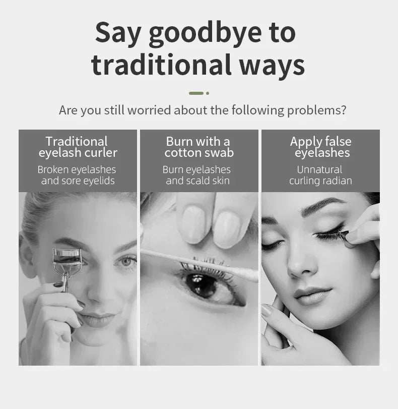 Electric Eyelash Curler USB Charging Model Fast Heating Portable Eye Lash Perm Shaping and Lasting Curling Thermal Eyelash Clip - ZeeBelle.com - Flyclothing LLC