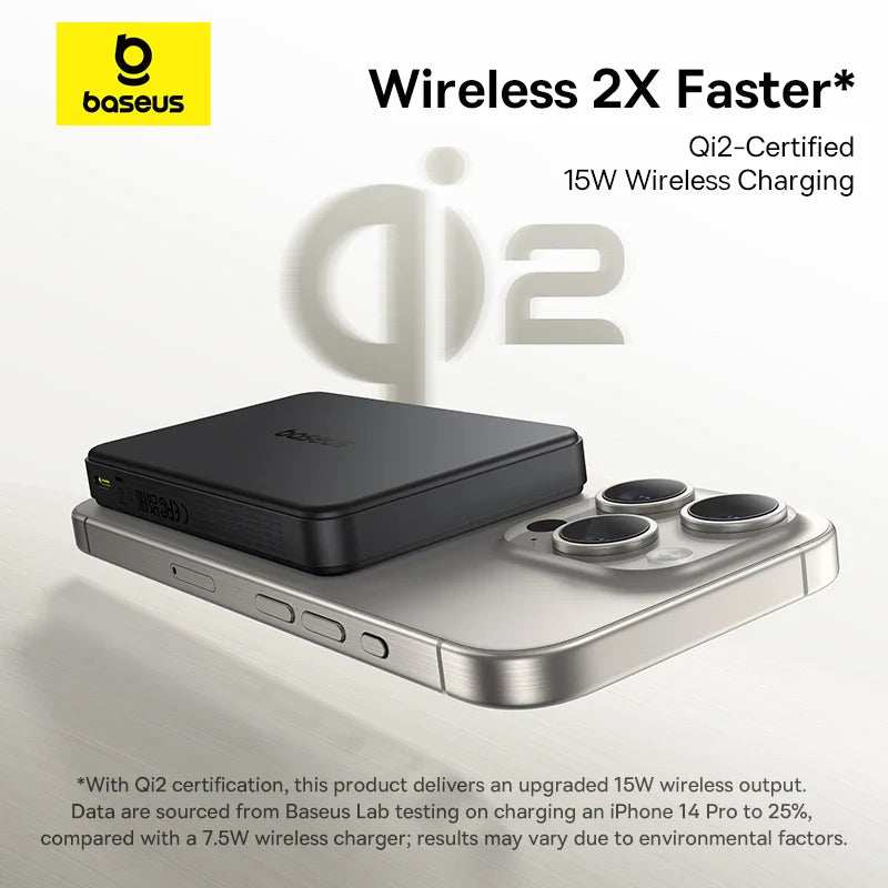 Baseus Magnetic Power Bank 22.5W Type C PowerBank Qi2 15W Wireless Charging External Battery For iPhone 16 15 14 13 Pro Max - ZeeBelle.com - Flyclothing LLC