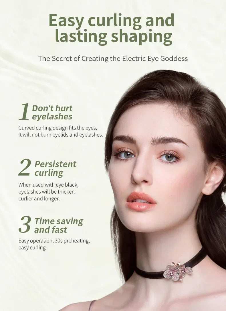 Electric Eyelash Curler USB Charging Model Fast Heating Portable Eye Lash Perm Shaping and Lasting Curling Thermal Eyelash Clip - ZeeBelle.com - Flyclothing LLC