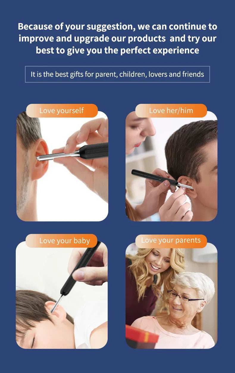 Ear Cleaner with Camera Set HD Ear Sticks Otoscope USB C Charging Endoscope Wax Removal Tool Earpick Ear Cleaning Set NK3 Pro - ZeeBelle.com - Flyclothing LLC