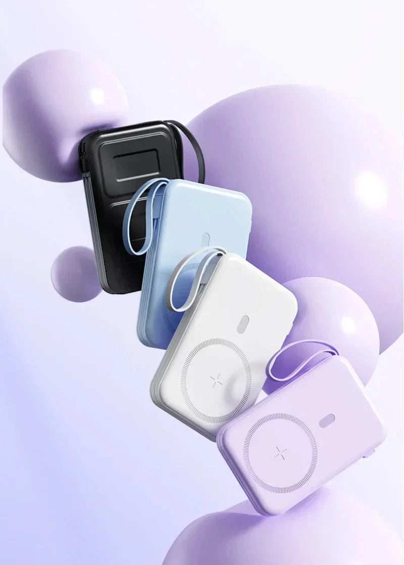 50000mah Mobile Power Bank 22.5w Fast Charging For Magsafe Wireless Charging Built-in Cables Portable Power Bank For IPhone - ZeeBelle.com - Flyclothing LLC