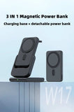 3in1 10000mAh Magnetic Wireless Power Bank Fast Charging Base Stand 5000mAh Portable External Battery for Apple iWatch iPhone 15 - ZeeBelle.com - Flyclothing LLC