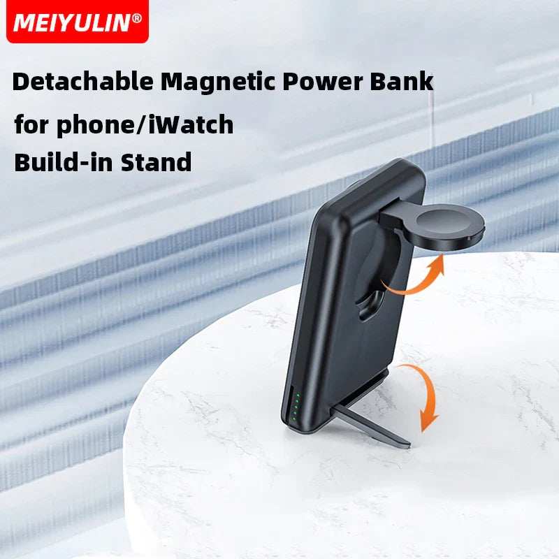 3in1 10000mAh Magnetic Wireless Power Bank Fast Charging Base Stand 5000mAh Portable External Battery for Apple iWatch iPhone 15 - ZeeBelle.com - Flyclothing LLC