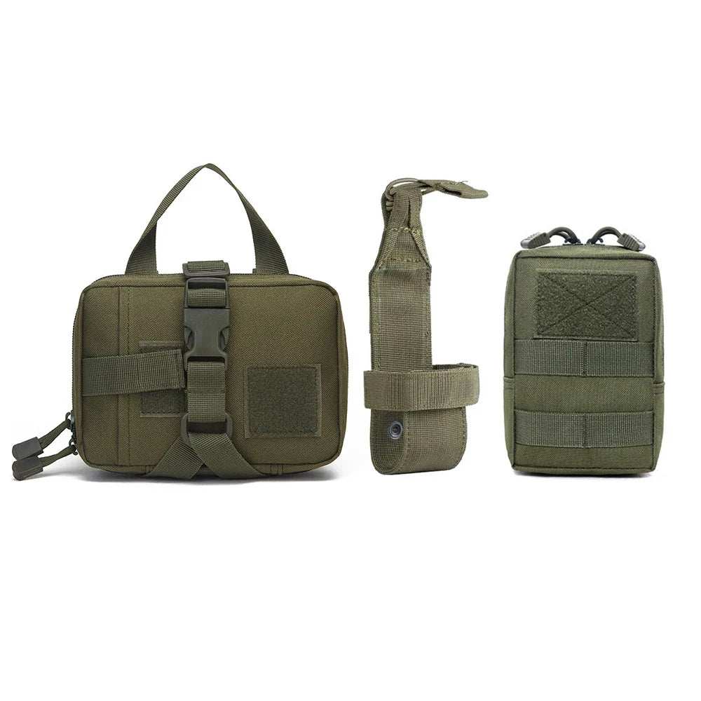 3Pcs Dog Tactical Bags Attaching on Harness Vest 2Pcs Pouch Molles and 1 Belt Bottle Holder Waist Military Training Carrier - ZeeBelle.com - Flyclothing LLC