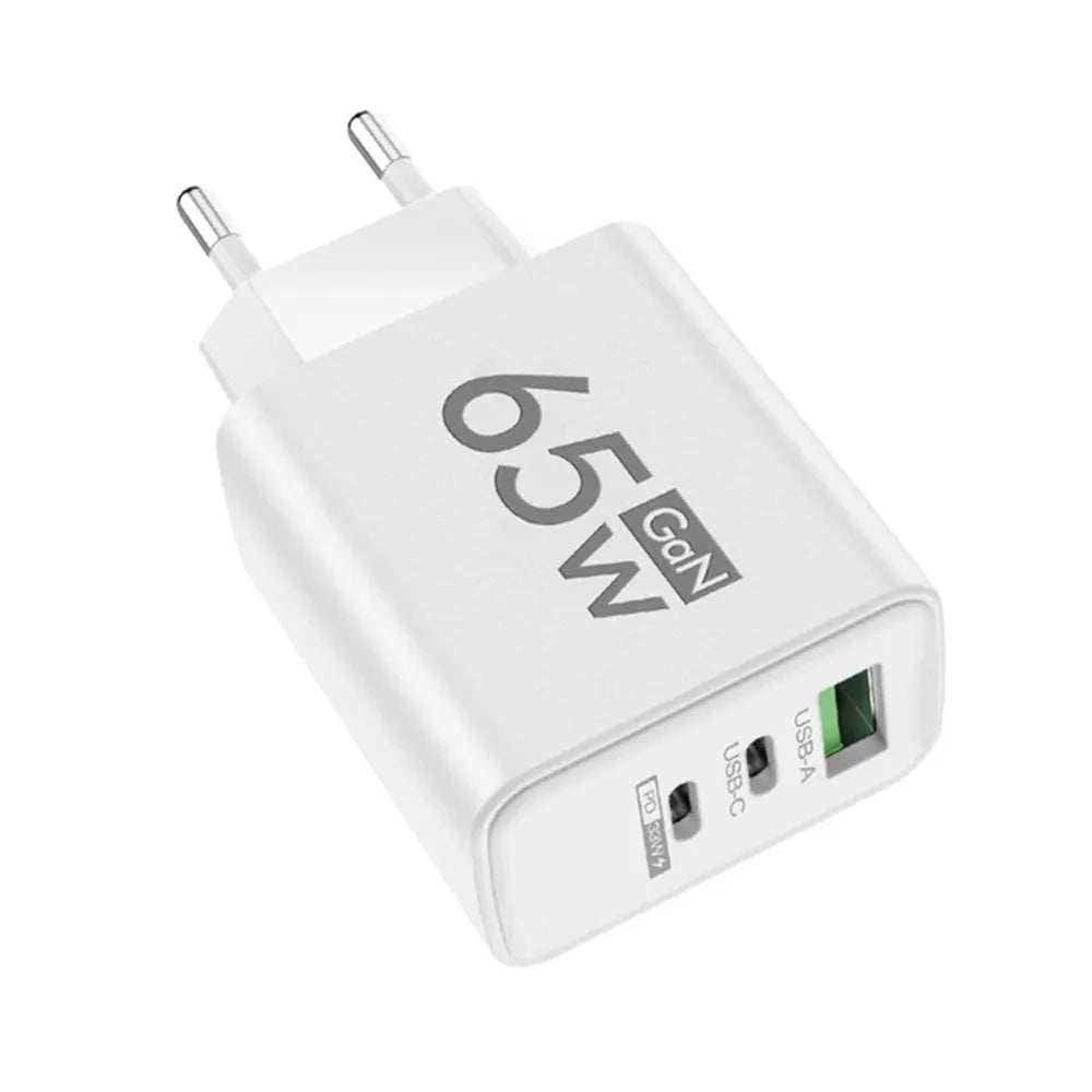 65W GaN USB C Charger Fast Charger QC3.0 Type C PD Mobile Phone Quick Charging Adapter for iPhone Samsung Xiaomi Wall Charger - ZeeBelle.com - Flyclothing LLC