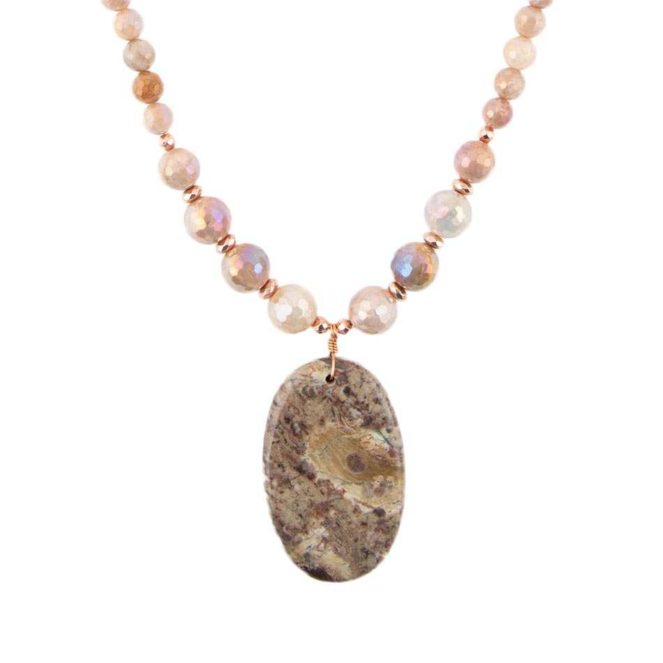 Jasper Slab in Pink Necklace - Barse Jewelry - Flyclothing LLC