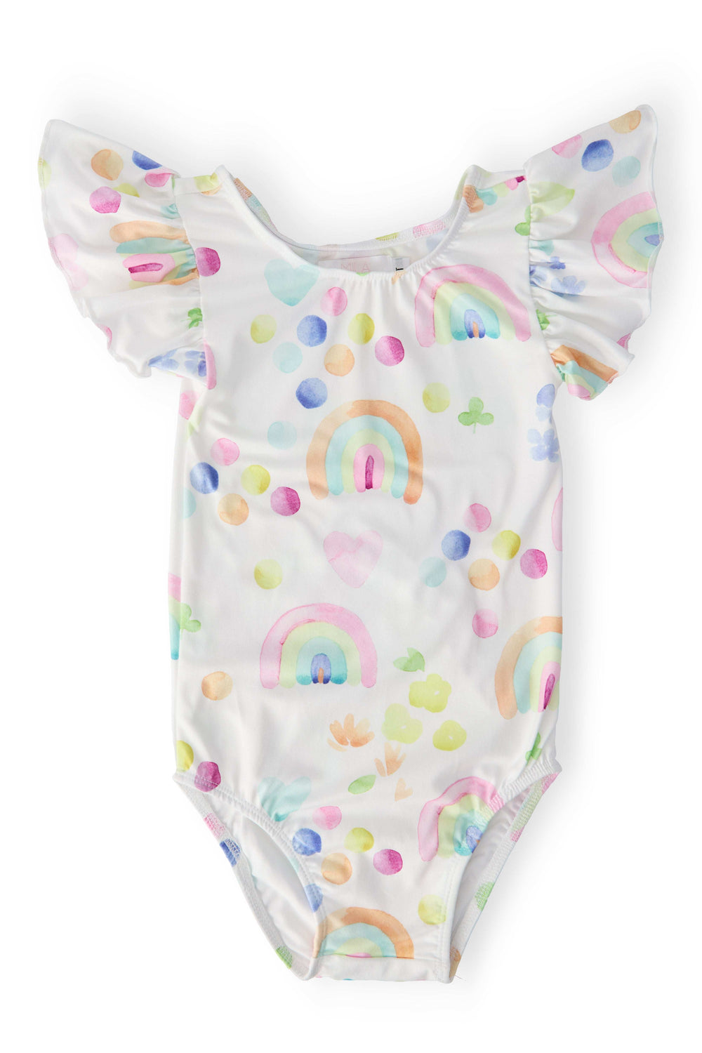 SALE Watercolor Rainbows S/S Flutter Sleeve Leotard - Mila & Rose ® - Flyclothing LLC