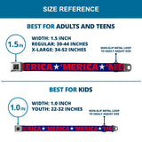 BD Wings Logo CLOSE-UP Full Color Black Silver Seatbelt Belt - 'MERICA/Star Blue/Red/White Webbing - Buckle-Down - Flyclothing LLC