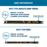 BD Wings Logo CLOSE-UP Full Color Black Silver Seatbelt Belt - Born to Raise Hell Gray Webbing - Buckle-Down - Flyclothing LLC