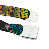 BD Wings Logo CLOSE-UP Full Color Black Silver Seatbelt Belt - Honor Tan Webbing - Buckle-Down - Flyclothing LLC