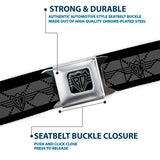 BD Wings Logo CLOSE-UP Full Color Black Silver Seatbelt Belt - BD Monogram2 Gray/Black Webbing - Buckle-Down - Flyclothing LLC