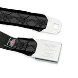 BD Wings Logo CLOSE-UP Full Color Black Silver Seatbelt Belt - BD Monogram2 Gray/Black Webbing - Buckle-Down - Flyclothing LLC