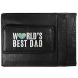 World's Best Dad Logo Leather Cash and Cardholder - Flyclothing LLC - Flyclothing LLC