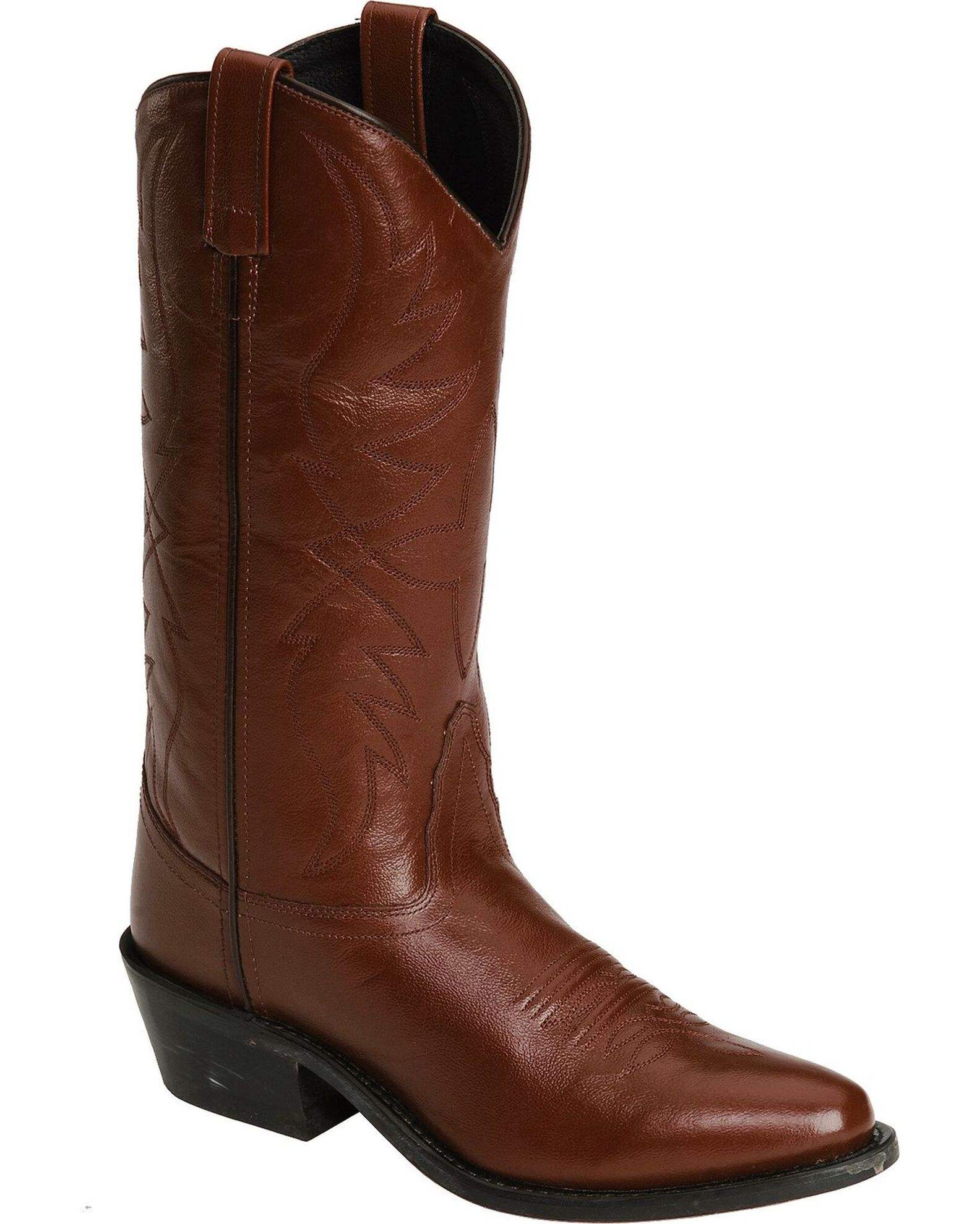 Old West Men\'s Leather Cowboy Boots Cherry SCM 7013 Size 10 Vintage Burgundy Old West Cowboy Boots – 23 Plus main image 4