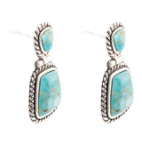 Arizona Blue Turquoise and Sterling Silver Roped Earrings - Barse Jewelry - Flyclothing LLC