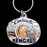 Cincinnati Bengals Oval Carved Metal Key Chain - Cincinnati Bengals - Flyclothing LLC