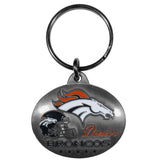 Denver Broncos Oval Carved Metal Key Chain - Denver Broncos - Flyclothing LLC