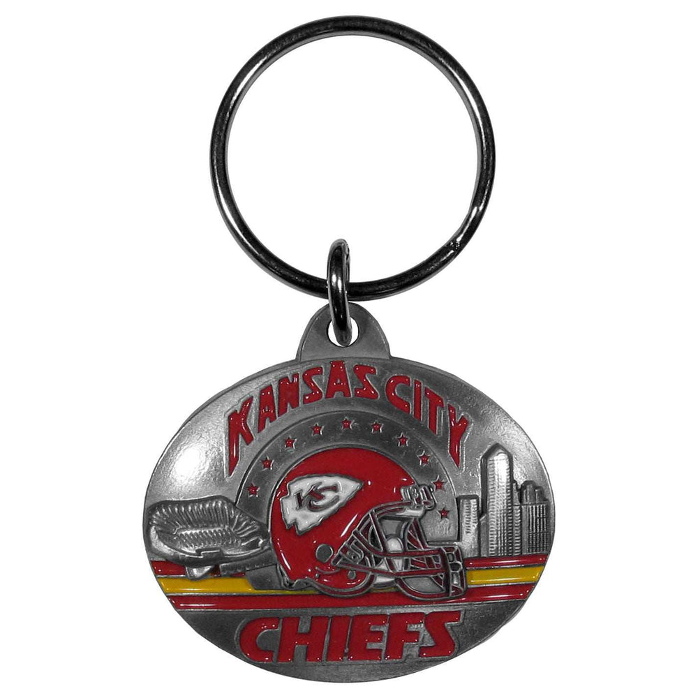 Kansas City Chiefs Oval Carved Metal Key Chain - Kansas City Chiefs - Flyclothing LLC