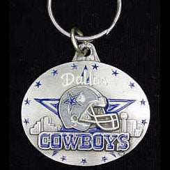 Dallas Cowboys Oval Carved Metal Key Chain - Dallas Cowboys - Flyclothing LLC