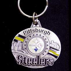 Pittsburgh Steelers Oval Carved Metal Key Chain - Pittsburgh Steelers - Flyclothing LLC