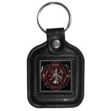 Sq. Leather Keychain - Fire Fighter - Firefighter - Flyclothing LLC