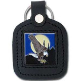 Sq. Leather Keychain - Eagle - Siskiyou Originals - Flyclothing LLC