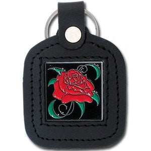 Sq. Leather Keychain - Rose - Siskiyou Originals - Flyclothing LLC