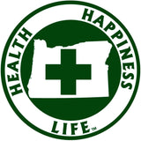 Oregon Health Happiness Life Cross Medicinal Marijuana Round Auto Decal - Siskiyou Originals - Flyclothing LLC