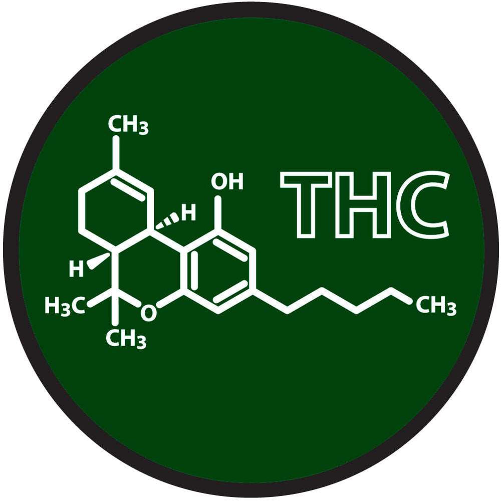 THC Chemical Structure Medicinal Marijuana Round Auto Decal - Siskiyou Originals - Flyclothing LLC