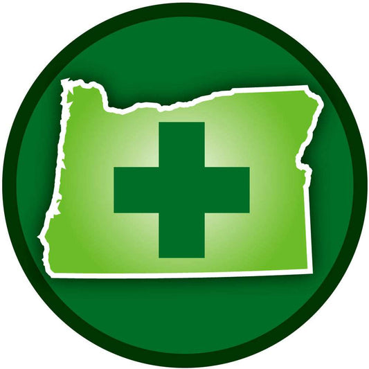 Oregon Cross Medicinal Marijuana Round Auto Decal - Siskiyou Originals - Flyclothing LLC