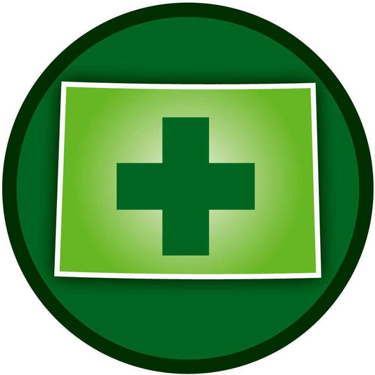 Colorado Cross Medicinal Marijuana Round Auto Decal - Siskiyou Originals - Flyclothing LLC