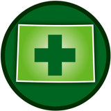 Colorado Cross Medicinal Marijuana Round Auto Decal - Siskiyou Originals - Flyclothing LLC