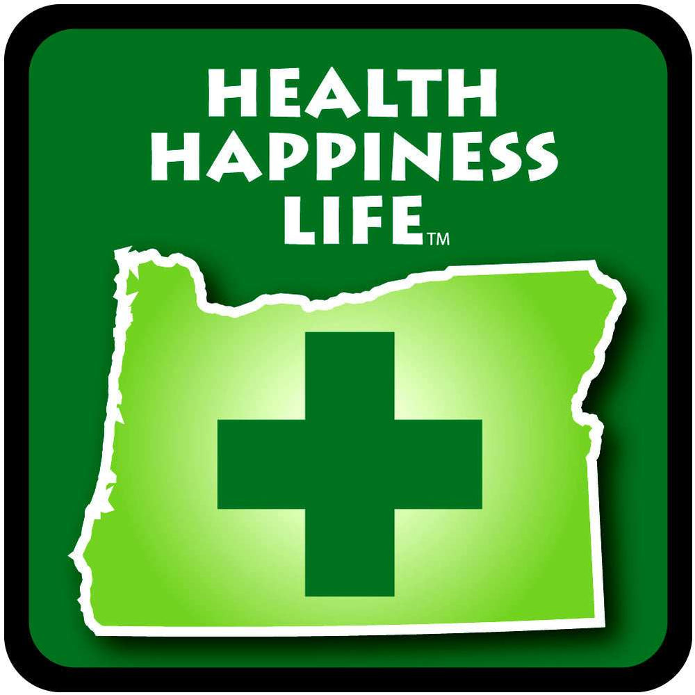 Oregon Health Happiness Life Cross Medicinal Marijuana Auto Decal - Siskiyou Originals - Flyclothing LLC