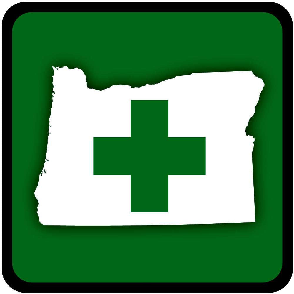 Oregon Cross Medicinal Marijuana Auto Decal - Siskiyou Originals - Flyclothing LLC