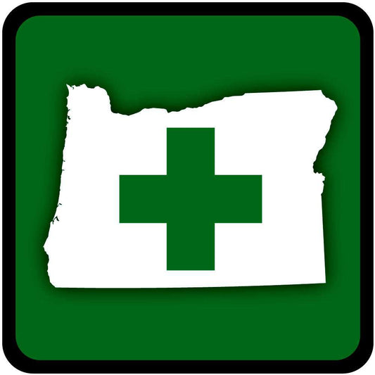 Oregon Cross Medicinal Marijuana Auto Decal - Siskiyou Originals - Flyclothing LLC