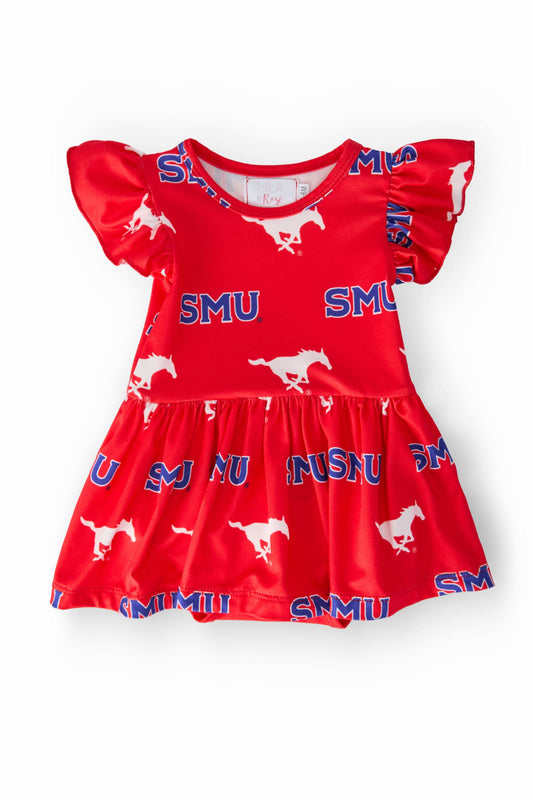 SMU Red Mustang Flutter Twirl Bodysuit - Mila & Rose ® - Flyclothing LLC