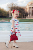 SMU White Mustang Flutter Twirl Dress - Mila & Rose ® - Flyclothing LLC