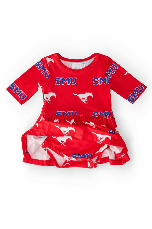 SMU Red Mustang 3/4 Sleeve Twirl Bodysuit - Mila & Rose ® - Flyclothing LLC