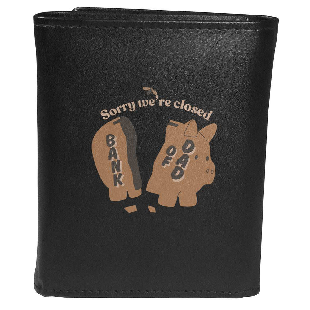 Closed Bank of Dad Tri-fold Wallet Large Logo - Flyclothing LLC - Flyclothing LLC