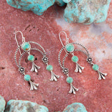 Floral Chandelier Blue Turquoise and Sterling Silver Earrings - Barse Jewelry - Flyclothing LLC