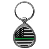Thin Green Line Army Flag Chrome Key Chain - Army - Flyclothing LLC