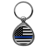 Thin Blue Line Air Force Flag Chrome Key Chain - Air Force - Flyclothing LLC