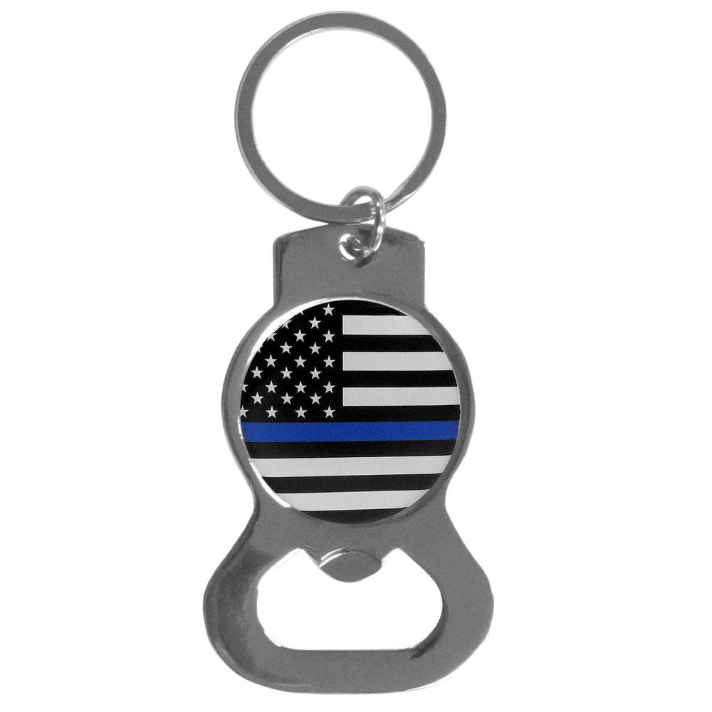 Thin Blue Line Police Flag Bottle Opener Key Chain - Police - Flyclothing LLC
