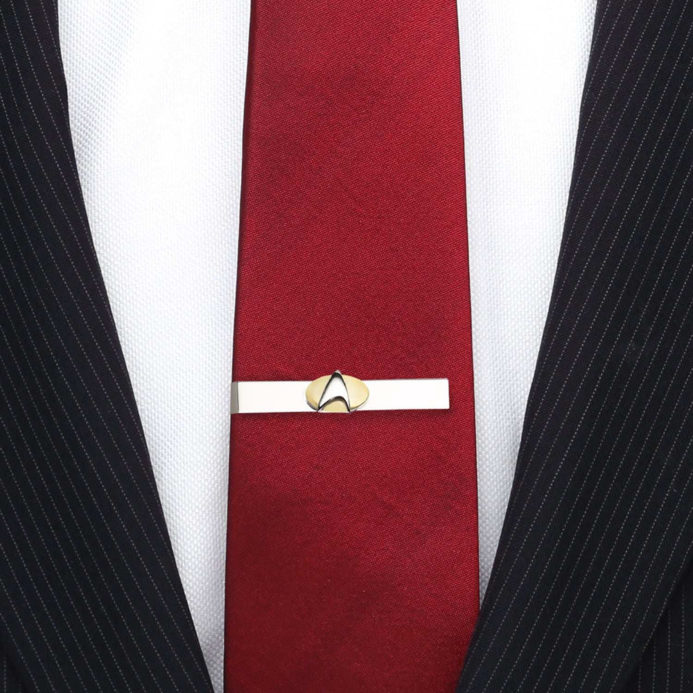 Star Trek Two Tone Delta Shield Cufflinks Tie Bar Gift Set - Cufflinks.com - Flyclothing LLC
