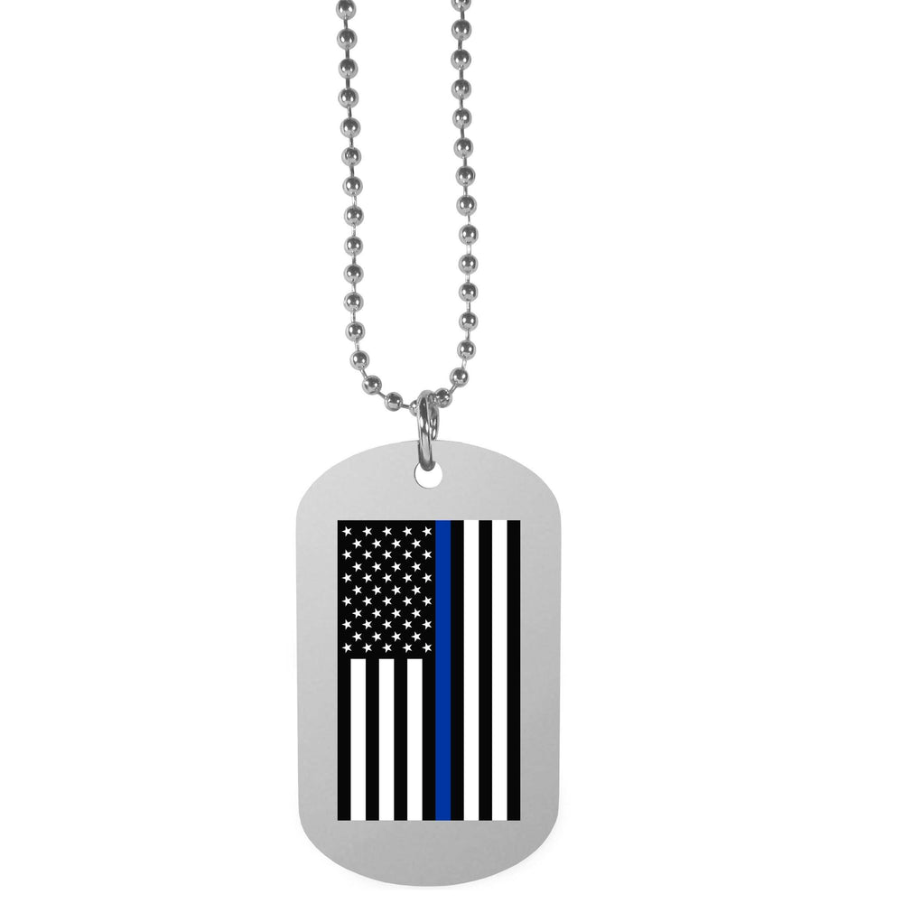 Thin Blue Line Navy Flag Tag Necklace - Navy - Flyclothing LLC
