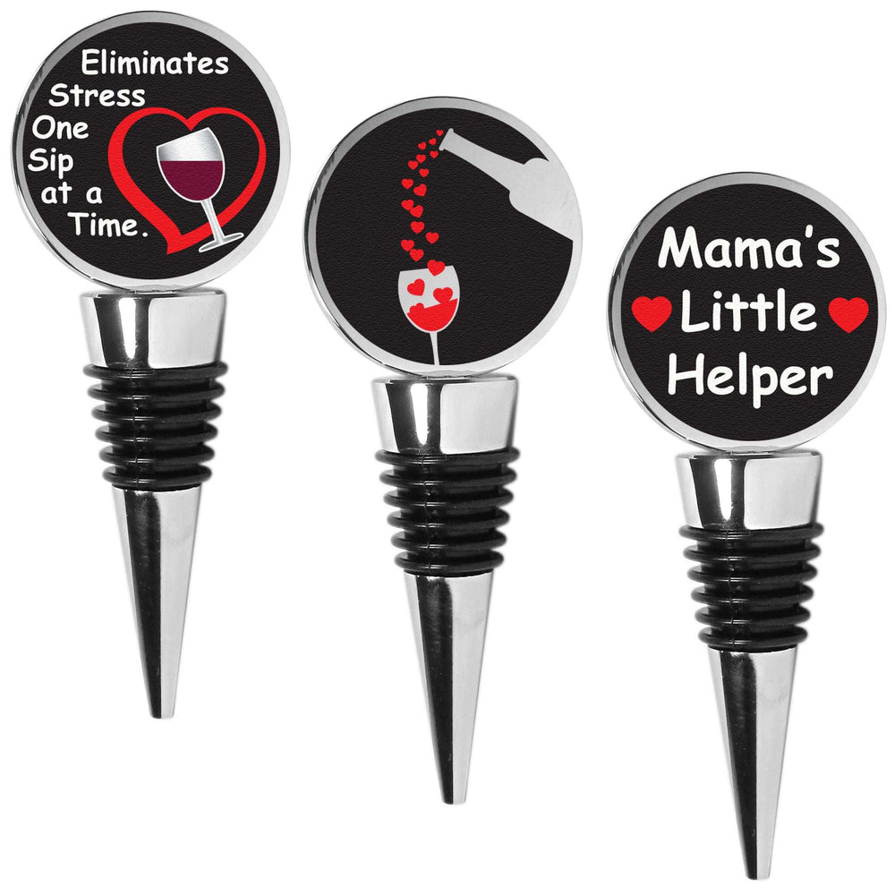 Mixed Mom Wine Stoppers Set of 3 - Flyclothing LLC - Flyclothing LLC