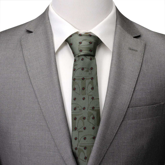 Star Wars Boba Fett Green Floral Motif Tie - Cufflinks.com - Flyclothing LLC